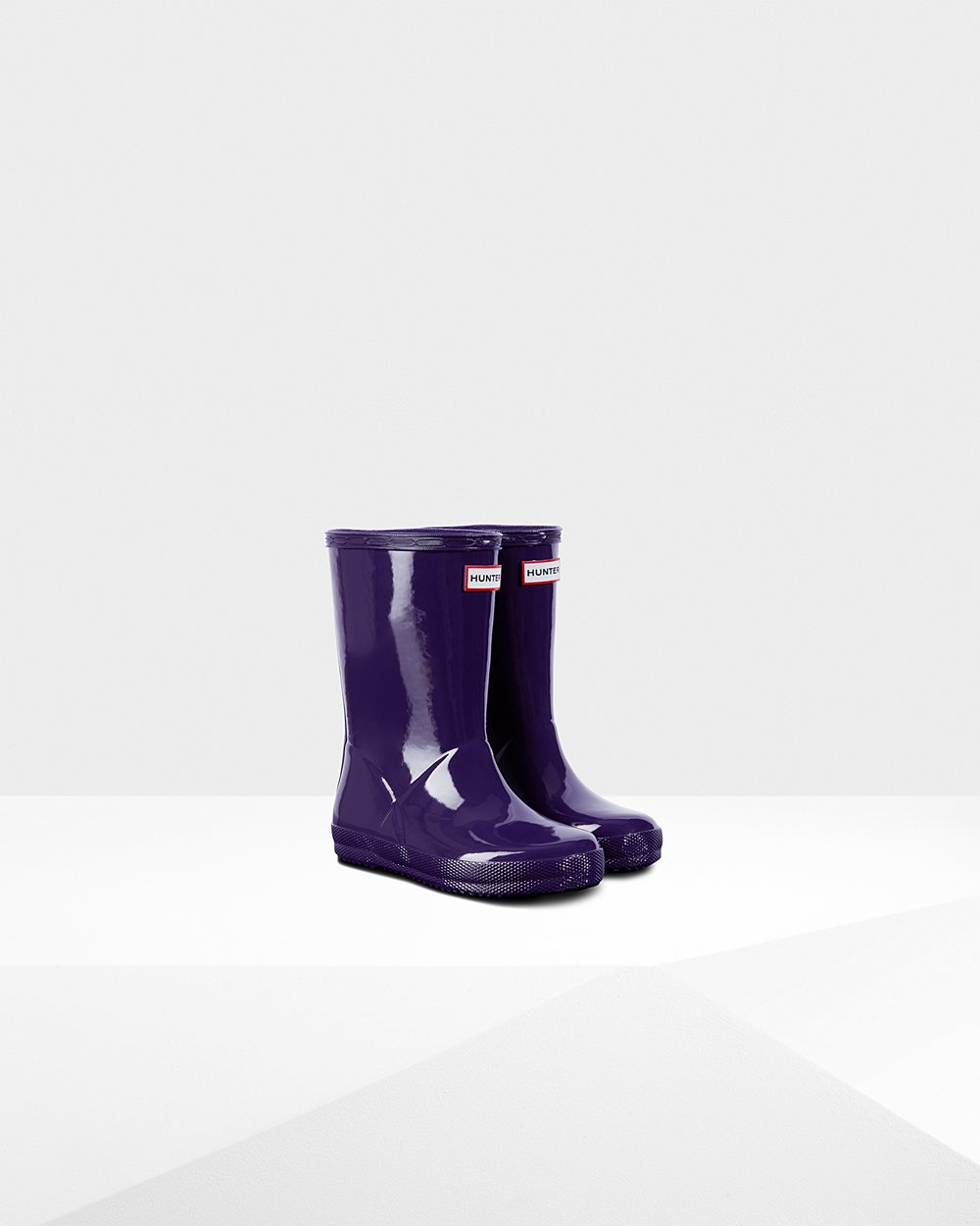 Hunter Original First Classic Gloss Rain Boots - Cheap Online Kids Blue Purple - LFJWAE106